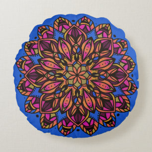 Kleurrijke Mandala Ronde Kussen