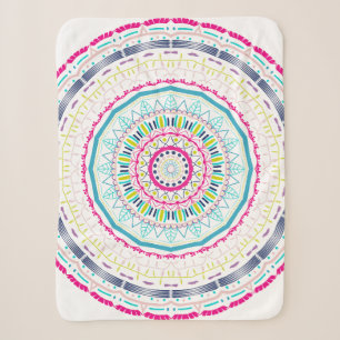 kleurrijke mandala sherpa deken