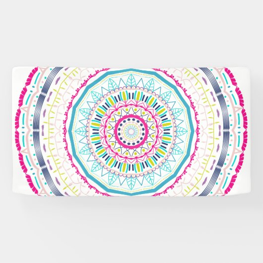 kleurrijke mandala spandoek (Horizontaal)