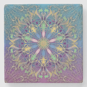 Kleurrijke Mandala Stenen Onderzetter