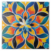 Kleurrijke Mandala stijl keramische Tegel. Tegeltje (Voorkant)