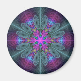 Kleurrijke Mandala Strakke Fractale Kunst Kaleidos Magneet