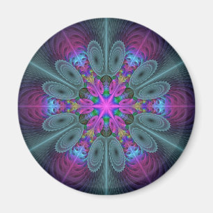 Kleurrijke Mandala Strakke Fractale Kunst Kaleidos Magneet