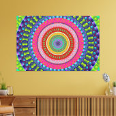 Kleurrijke Mandala Stretched Canvas afdrukken (Insitu (Woonkamer))