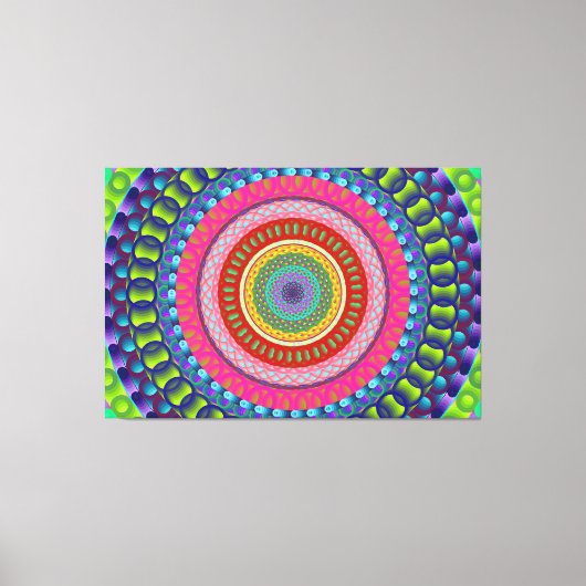 Kleurrijke Mandala Stretched Canvas afdrukken (Voorkant)
