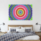 Kleurrijke Mandala Stretched Canvas afdrukken (Insitu (Slaapkamer))
