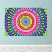 Kleurrijke Mandala Stretched Canvas afdrukken (Insitu (Houten vloer))