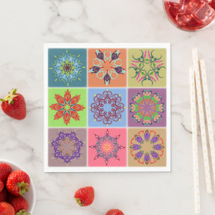 Kleurrijke Mandala Tegel Patroon – Boho geometrisc Servet