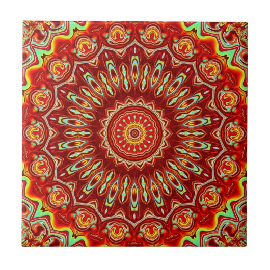 kleurrijke mandala tegeltje (Voorkant)