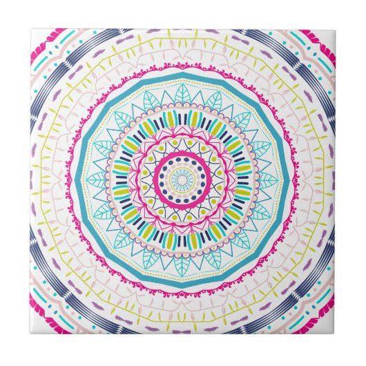 kleurrijke mandala tegeltje (Voorkant)