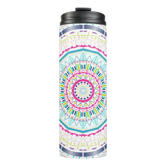 kleurrijke mandala thermosbeker (Voorkant)