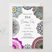 Kleurrijke mandala Verjaardag Kaart (Voorkant)