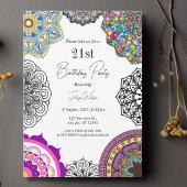 Kleurrijke mandala Verjaardag Kaart