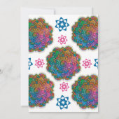 Kleurrijke Mandala Verjaardag Uitnodiging met bloe (Achterkant)