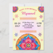 Kleurrijke Mandala verjaardagsuitnodiging Kaart (Voorkant)