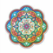 Kleurrijke mandala vinyl sticker (Voorkant)