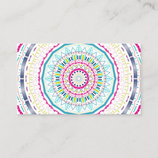 kleurrijke mandala visitekaartje (Voorkant)