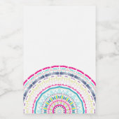 kleurrijke mandala voedselcontainer etiket (Enkel label)