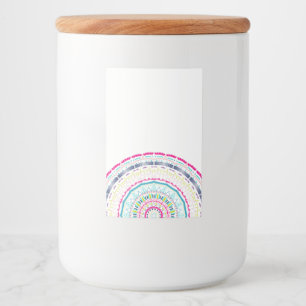 kleurrijke mandala voedselcontainer etiket