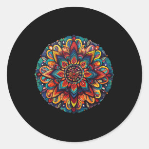Kleurrijke Mandala voor Yoga-meditatie  Ronde Sticker