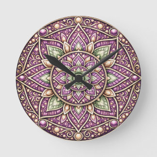 Kleurrijke Mandala Wandklok – Kleurrijk Geometrisc