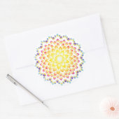 Kleurrijke Mandala Waterverf Rainboegstraal Ronde Sticker (Envelop)