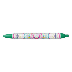 kleurrijke mandala zwarte inkt pen