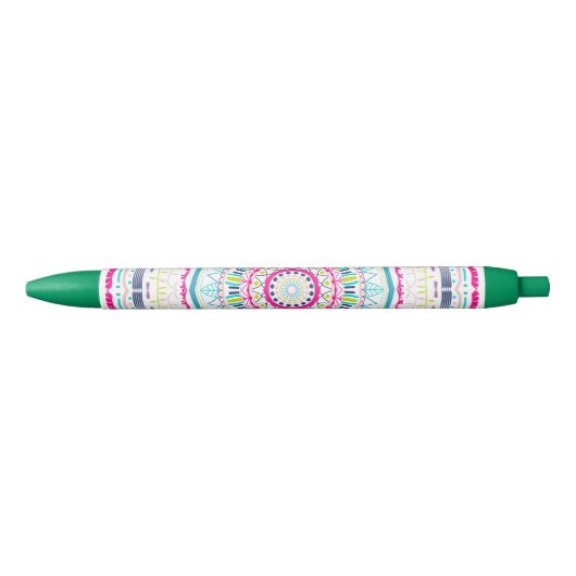 kleurrijke mandala zwarte inkt pen (Voorkant)