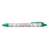 kleurrijke mandala zwarte inkt pen (Bovenkant)