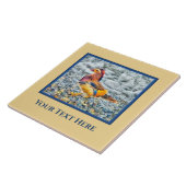 Kleurrijke Mandarijn Eend aan het Meer Gepersonali Tegeltje (Zijkant)