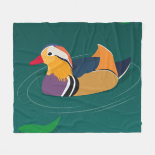 Kleurrijke mandarijneend moderne digitale kunst fleece deken