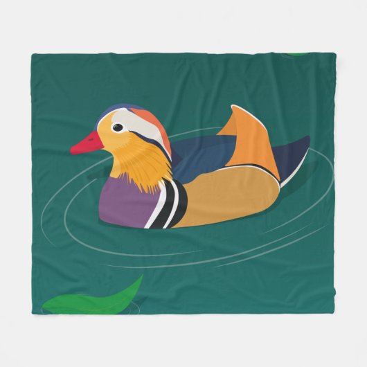 Kleurrijke mandarijneend moderne digitale kunst fleece deken (Voorkant (Horizontaal))
