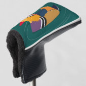 Kleurrijke mandarijneend moderne digitale kunst golfheadcover (3/4 voorkant)
