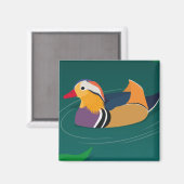Kleurrijke mandarijneend moderne digitale kunst magneet (Voorkant / Achterkant)