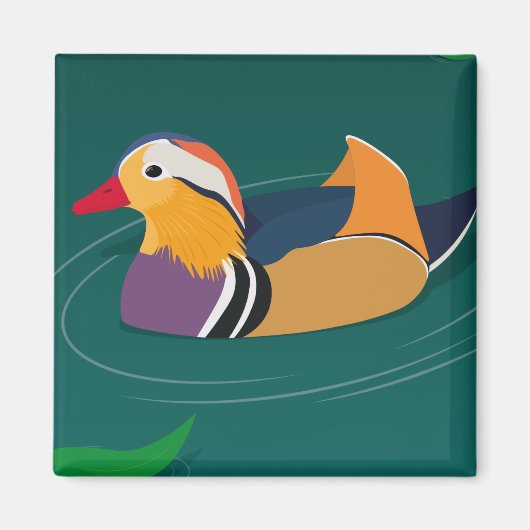 Kleurrijke mandarijneend moderne digitale kunst magneet (Voorkant)