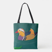 Kleurrijke mandarijneend moderne digitale kunst tote bag (Achterkant)