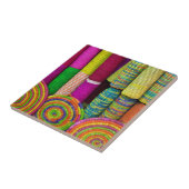 kleurrijke mandaten op de markt tegeltje (Zijkant)