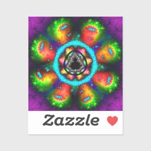 kleurrijke mandelbrot fractal sticker (Vel)