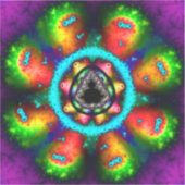 kleurrijke mandelbrot fractal sticker (Voorkant)