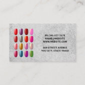 Kleurrijke manicure nagels visitekaartje (Achterkant)