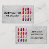 Kleurrijke manicure nagels visitekaartje (Voorkant / Achterkant)