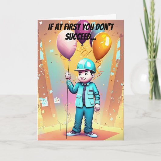 Kleurrijke mannelijke ingenieur verjaardag kaart (Voorkant)