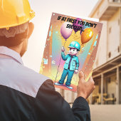 Kleurrijke mannelijke ingenieur verjaardag kaart