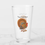 Kleurrijke mannelijke Turkije Fanned Tail Herfst B Glas (Achterkant)