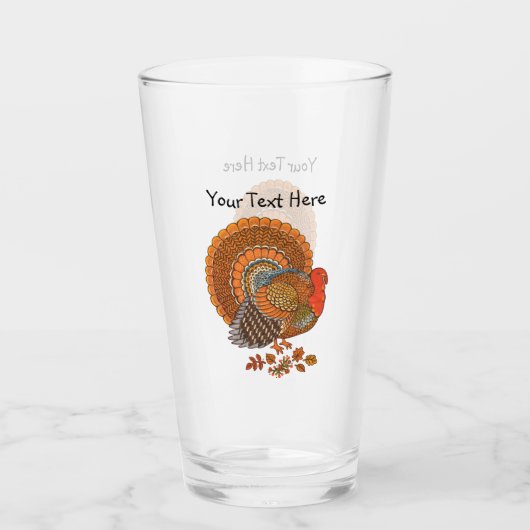 Kleurrijke mannelijke Turkije Fanned Tail Herfst B Glas (Voorkant)