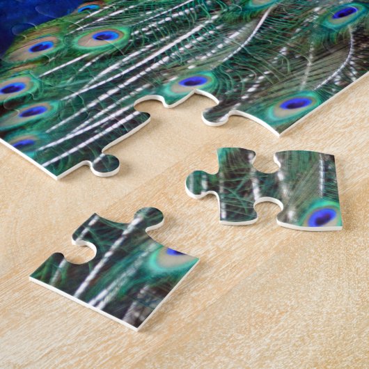 Kleurrijke mannetjespauw legpuzzel (Zijkant)