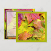Kleurrijke mapelbladeren/valtrouwuitnodigingen kaart (Voorkant / Achterkant)