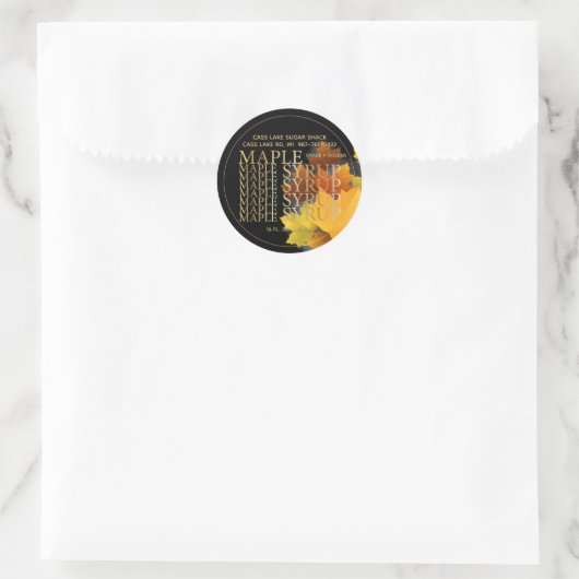 Kleurrijke Maple Leaf Ronde Stroop label (Tas)