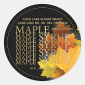 Kleurrijke Maple Leaf Ronde Stroop label (Voorkant)