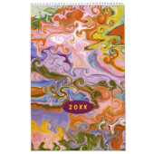 Kleurrijke Marbling Abstracte Kunst Kalender (Hoes)